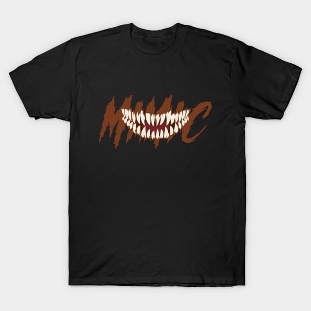 Mimic Red Text T-Shirt by Wolfkin Design